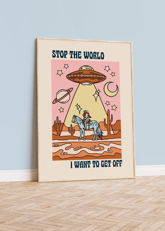 Stop The World Cowgirl Poster