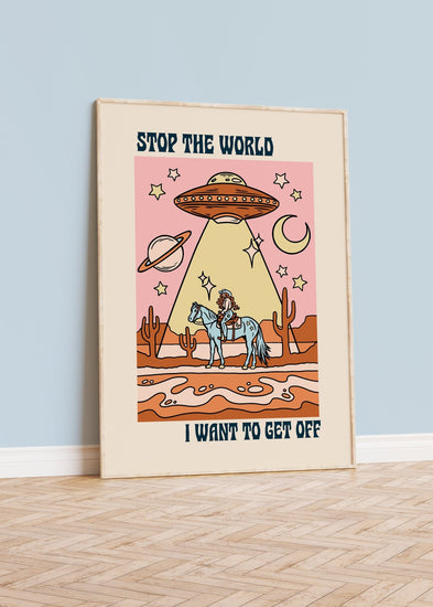 Stop The World Cowgirl Poster