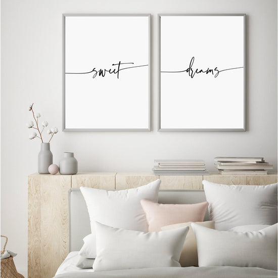 Sweet Dreams Bedroom Wall Print Set