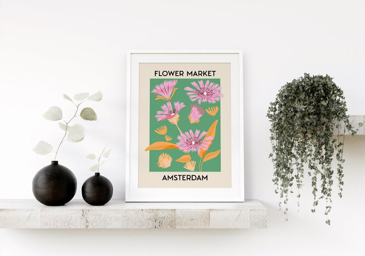 Amsterdam Flower Market Poster Print