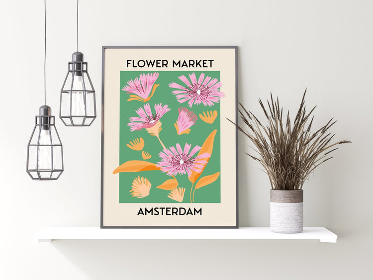 Amsterdam Flower Market Poster Print