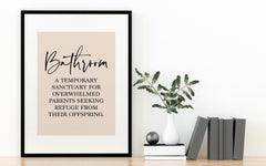 Bathroom Sanctuary Quote Print Funny