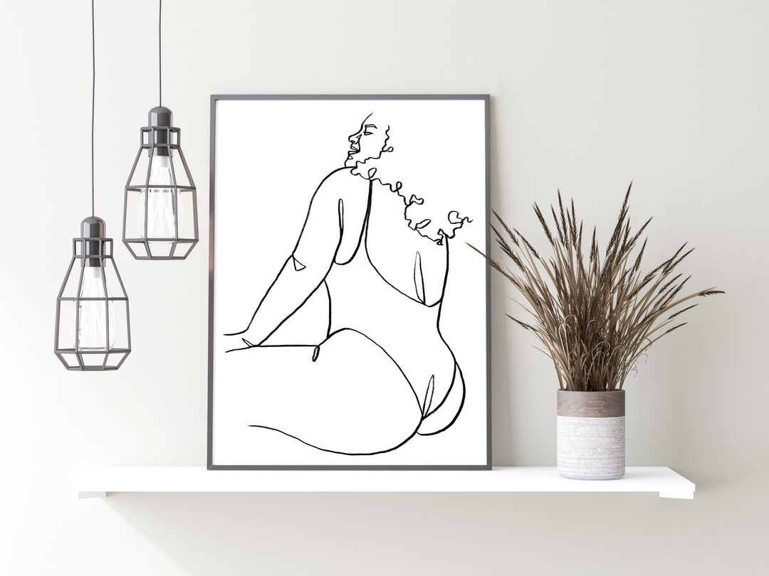 Body Positive Line Drawing Print | Unique Wall Art from Moonshine Prints