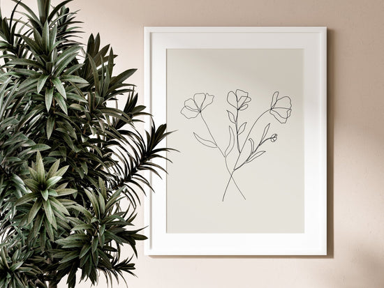 Botanical 3 Flowers Print