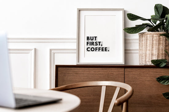 But First Coffee Grey Print