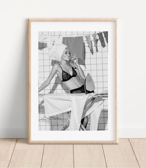 B&W Laundry Room Print