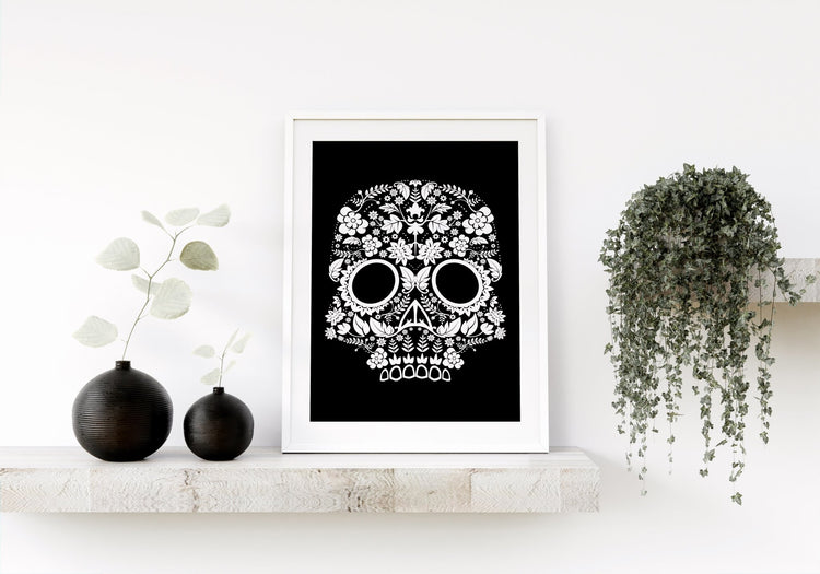 B&W Skull Print