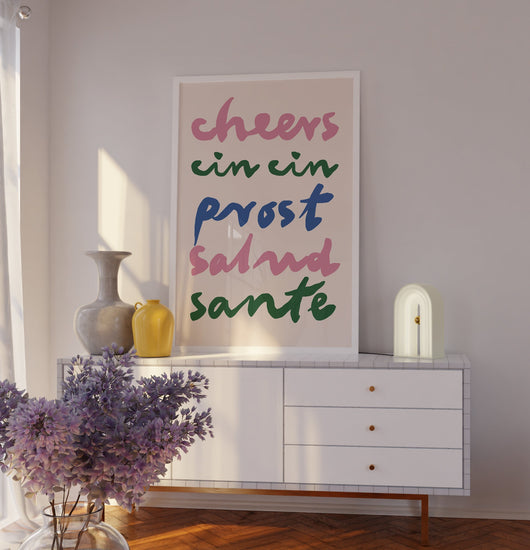 Cheers Languages Kitchen Print