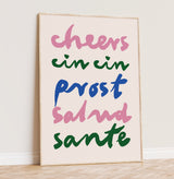 Cheers Languages Kitchen Print