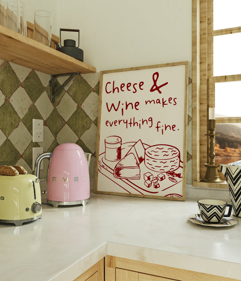 Cheese and Wine Kitchen Print