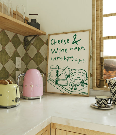 Cheese and Wine Kitchen Print