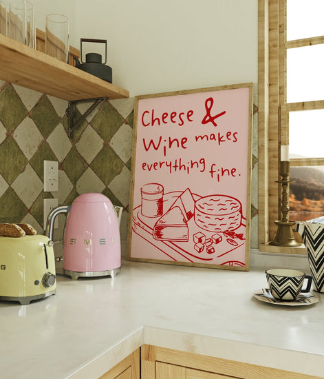 Cheese and Wine Kitchen Print