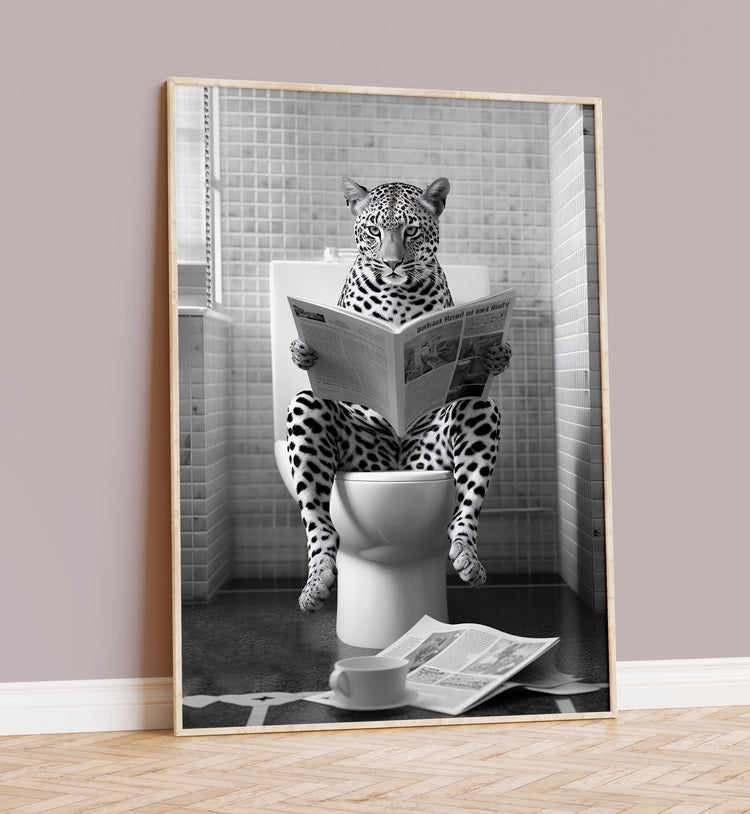 Cheetah on Toilet Funny Animal Print