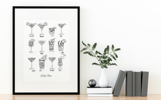 Cocktail Menu Wall Art