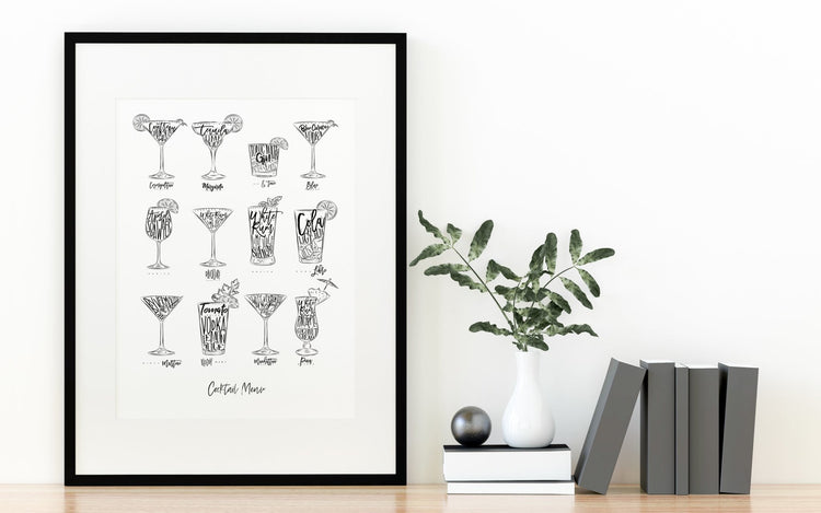 Cocktail Menu Wall Art