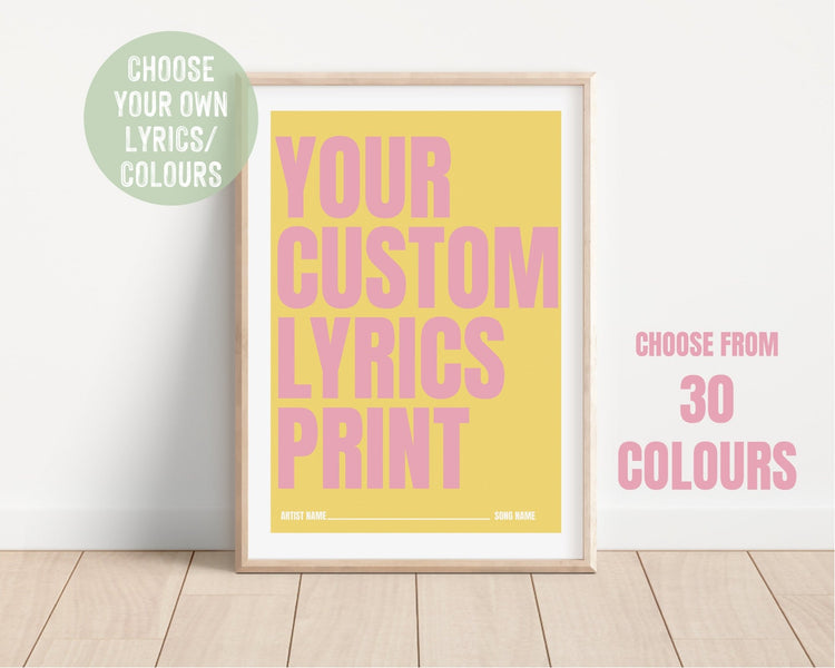 Custom Song Lyrics Print