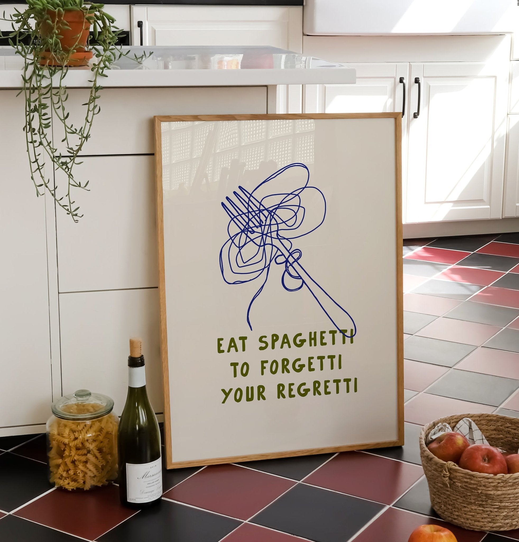 Eat Spaghetti to Forgetti Kitchen Print