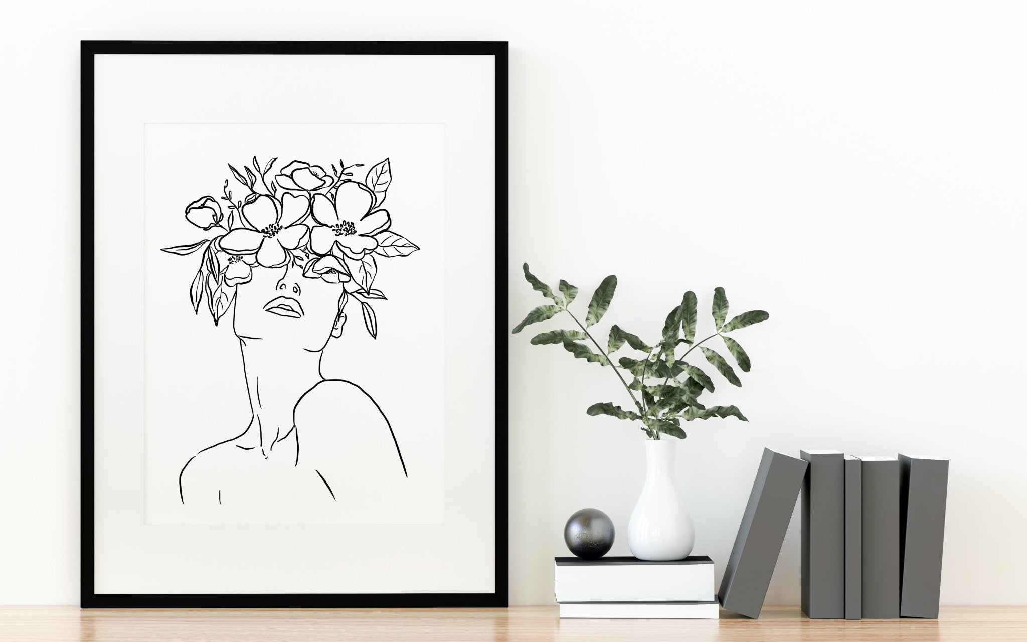 Floral Crown Line Art Print