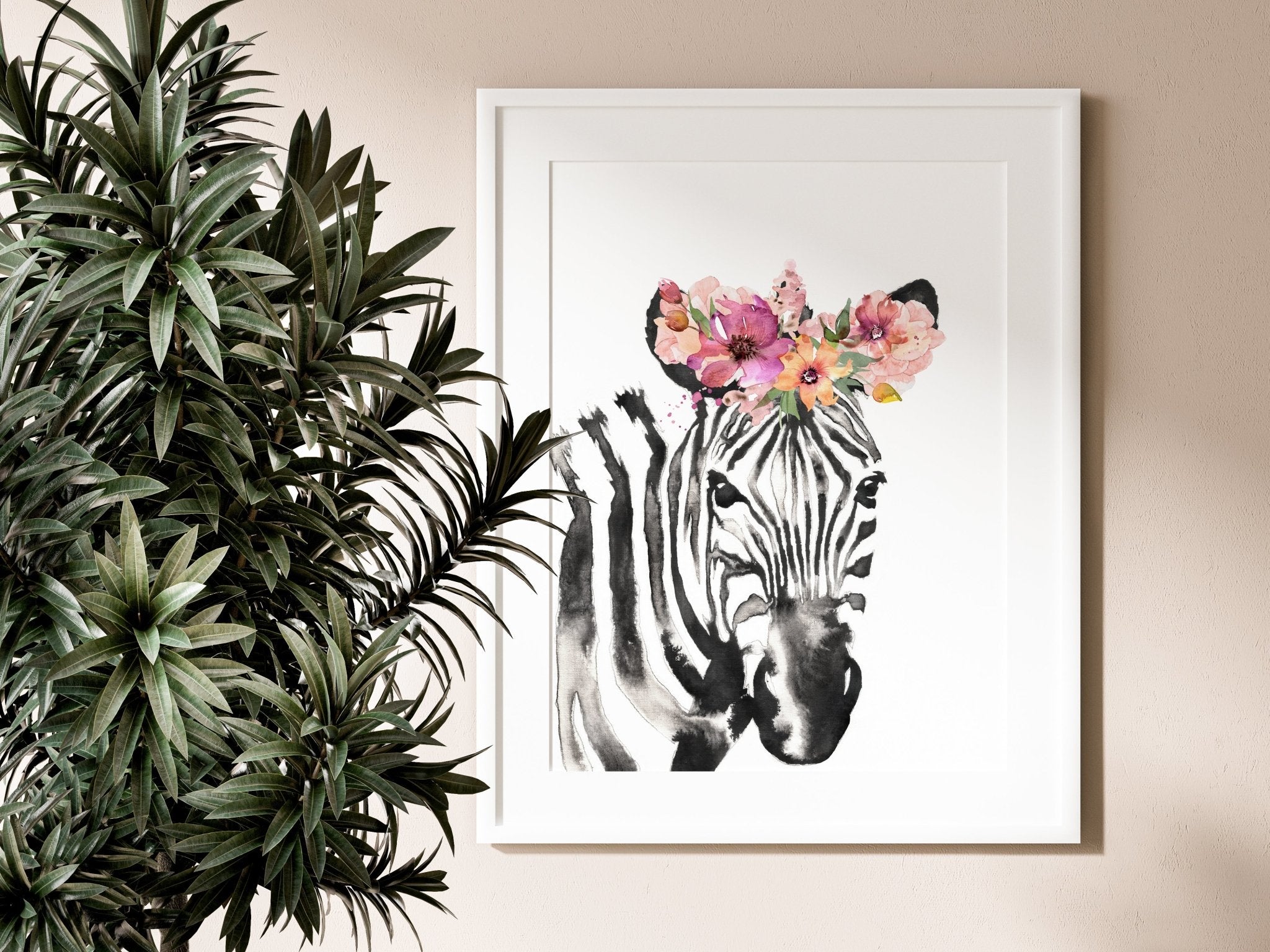 Flower Crown Zebra Print