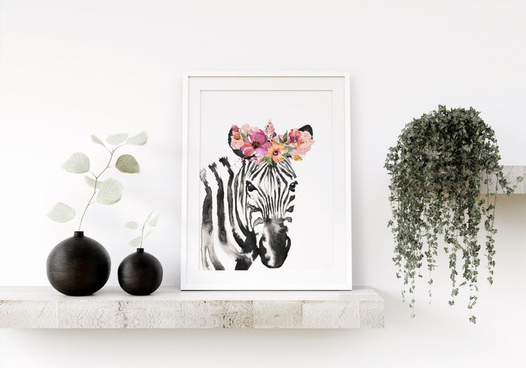 Flower Crown Zebra Print