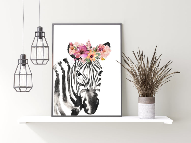 Flower Crown Zebra Print