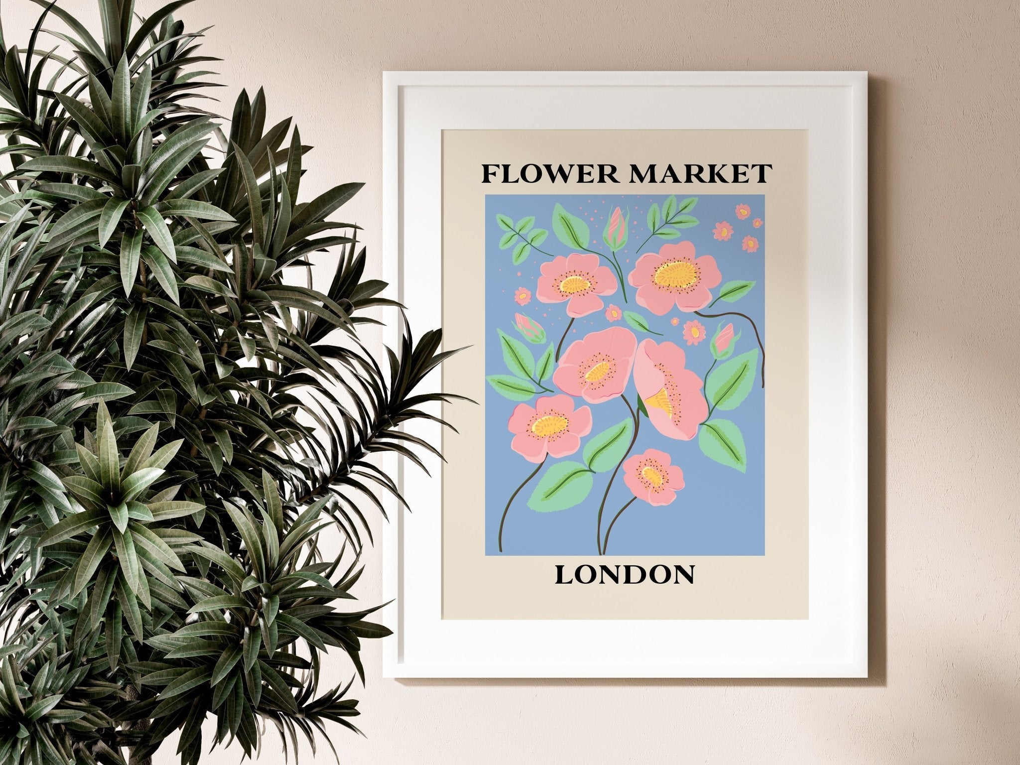 Flower Market Print London