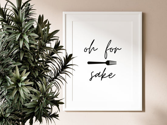 For Forks Sake Quirky Kitchen Print