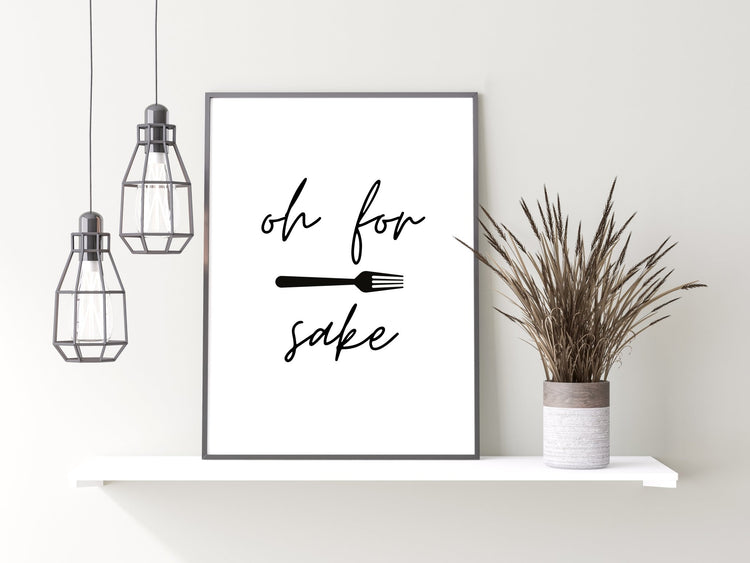 For Forks Sake Quirky Kitchen Print