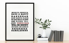 Friends Phoebe Christmas Song Print
