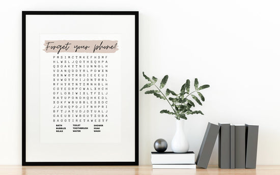 Fun Bathroom Art- Word Search Print