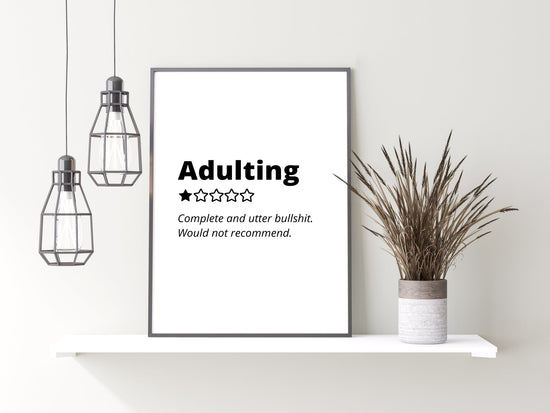 Funny Adulting Review Print