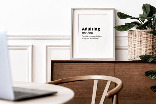 Funny Adulting Review Print