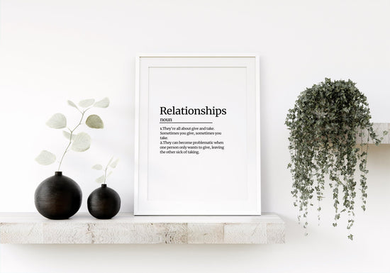 Gavin & Stacey- Relationships Definition Print