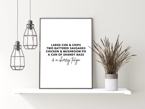 Gavin & Stacey-Smithy's Chippy Order Print