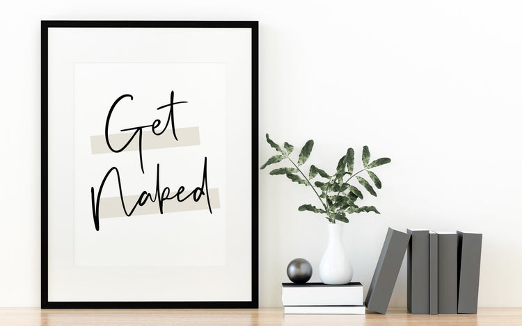 Get Naked Toilet Wall Print- Large Font