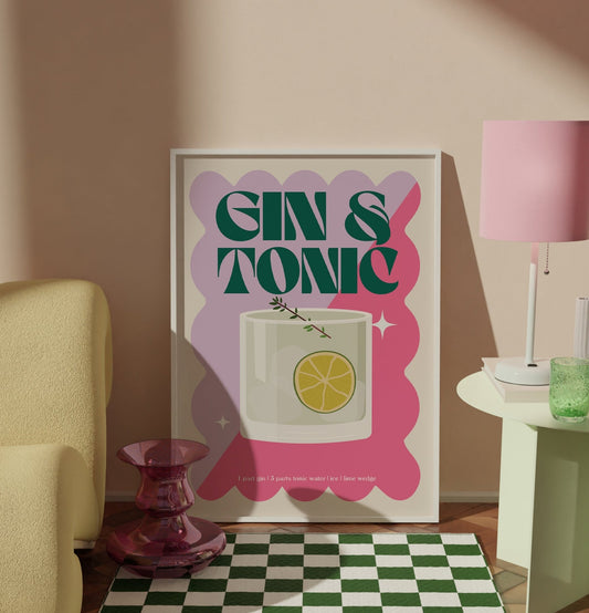 Gin & Tonic Cocktail Print