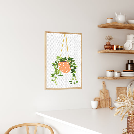 Orange Hanging Plant Print Dining Room Décor