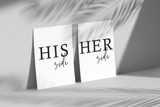 'His Side Her Side' Over The Bed Quote Set