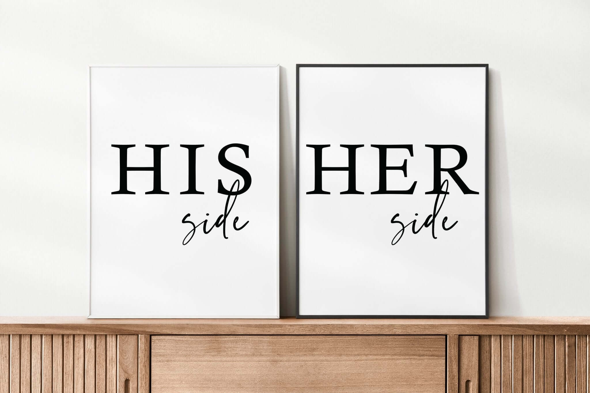 'His Side Her Side' Over The Bed Print Set