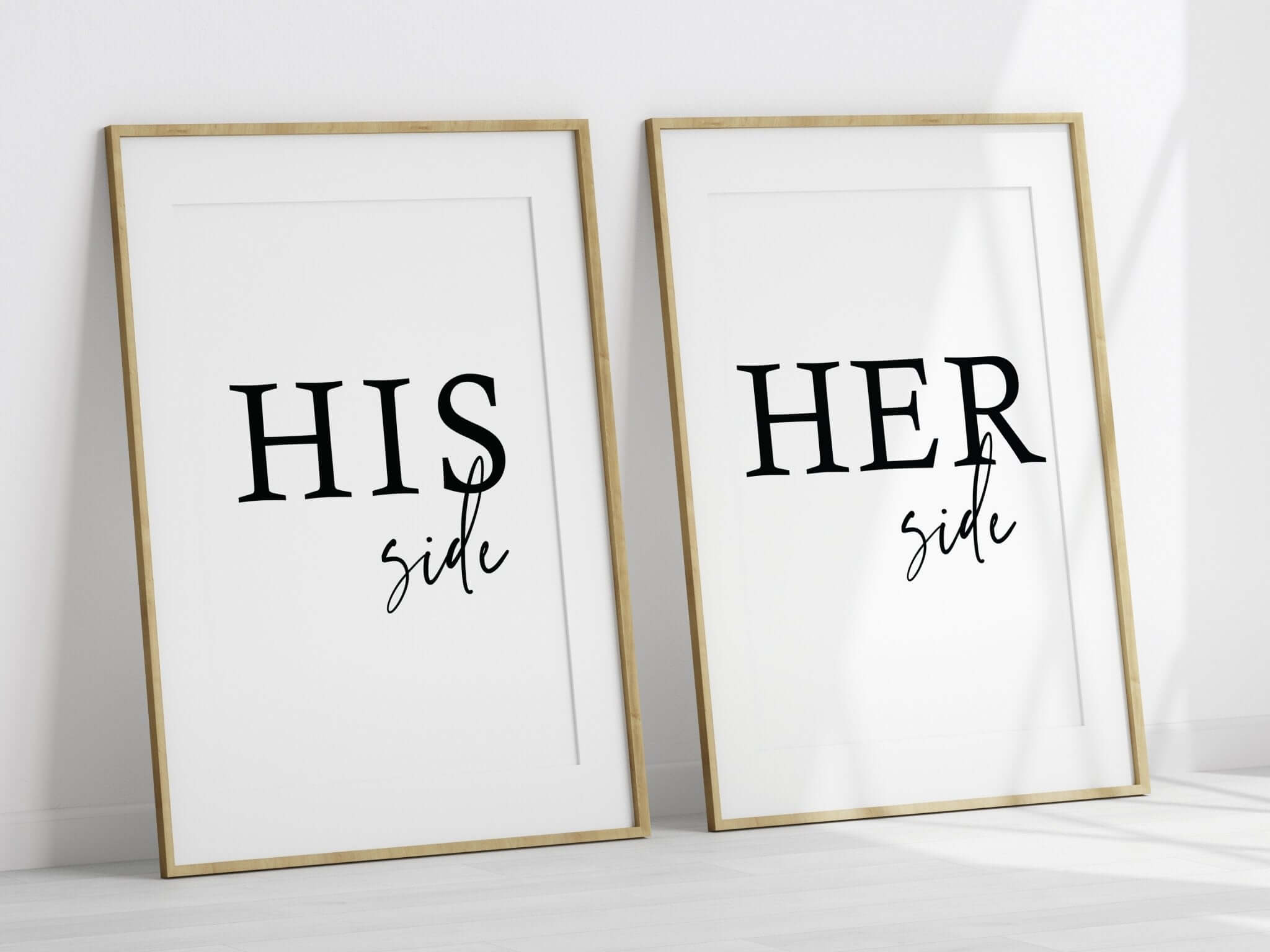 'His Side Her Side' Over The Bed Print Set