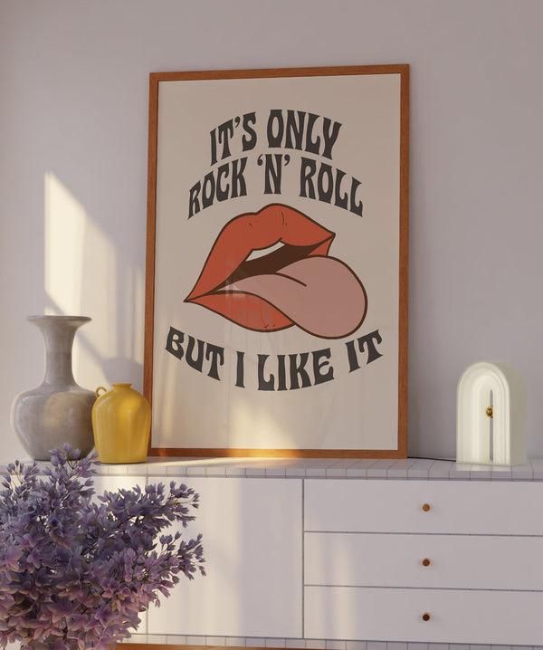 Only Rock n Roll Rolling Stones Inspired Poster | Unique Wall Art from ...