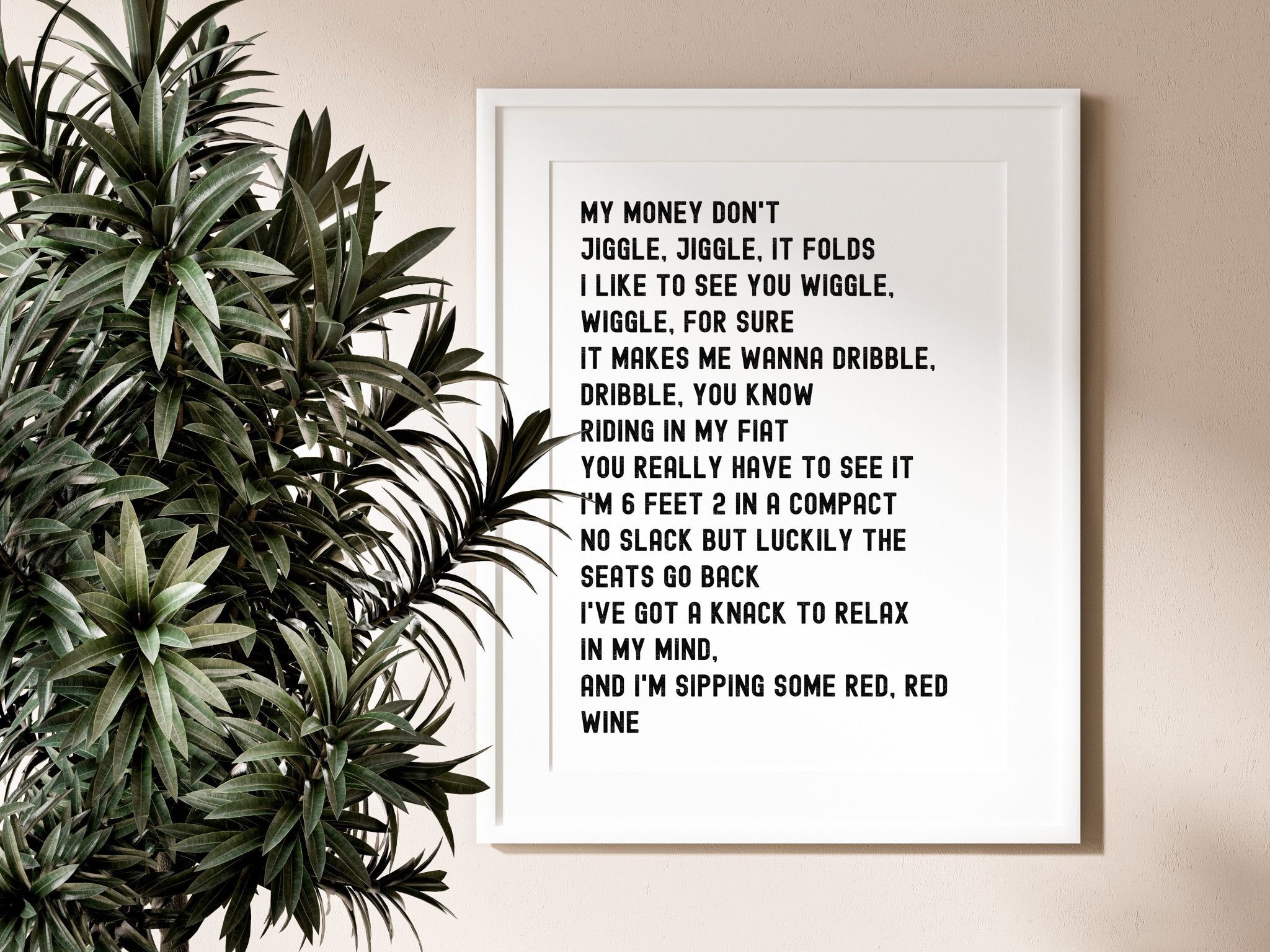 Louis Theroux Jiggle Jiggle Lyrics Print