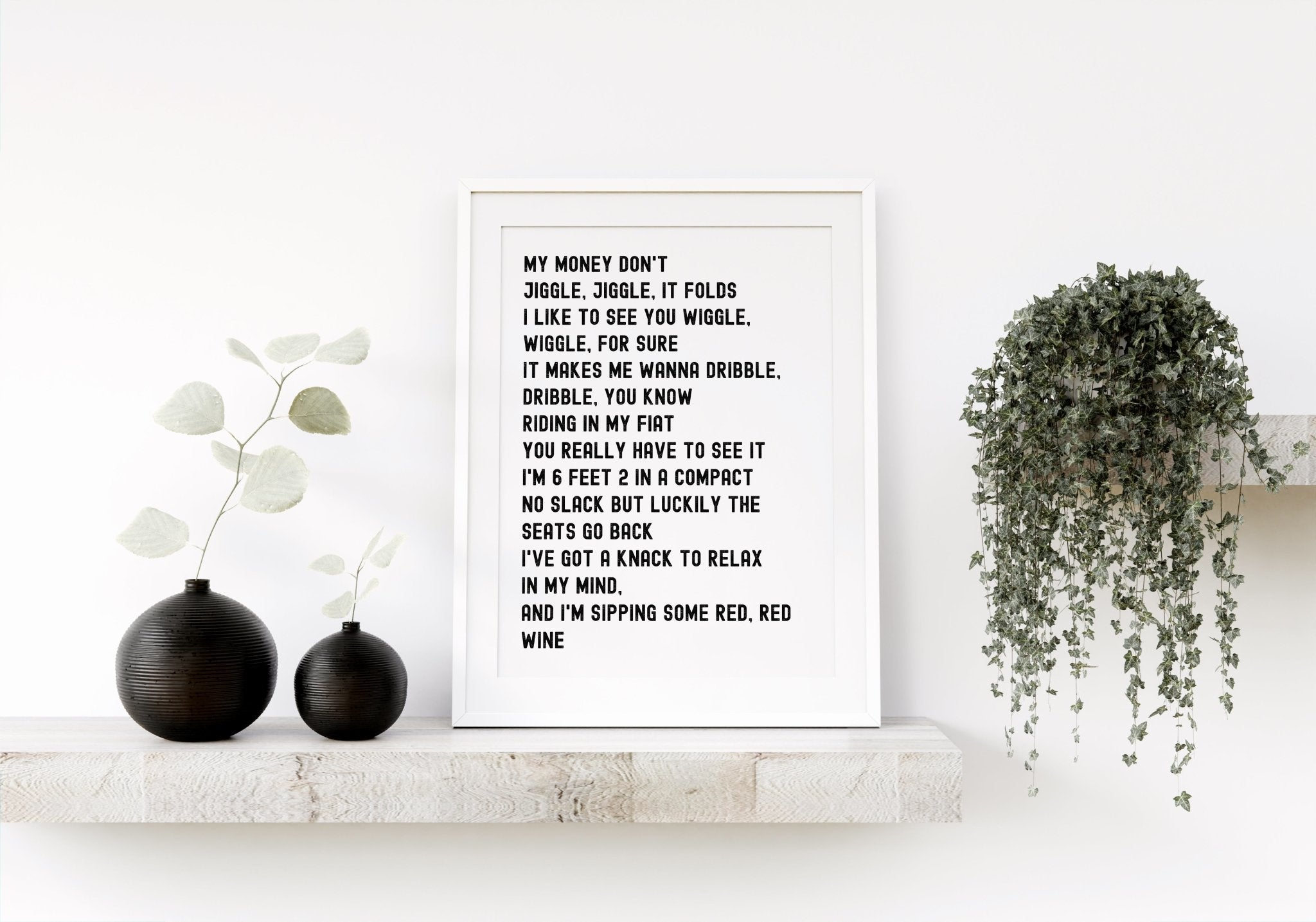 Louis Theroux Jiggle Jiggle Lyrics Print