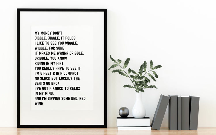 Louis Theroux Jiggle Jiggle Lyrics Print