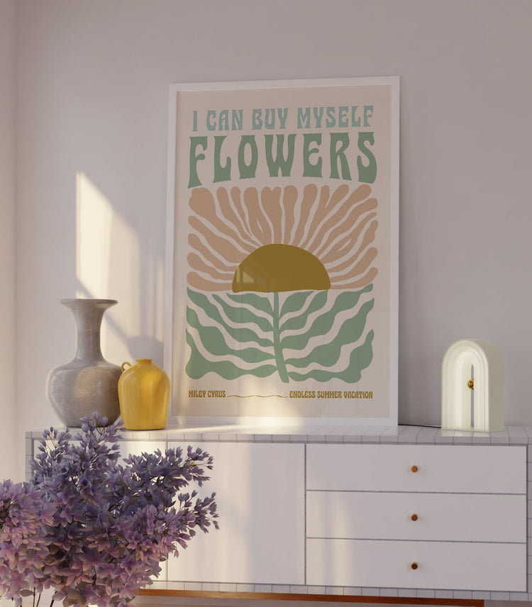 Miley Cyrus Flowers Lyrics Print