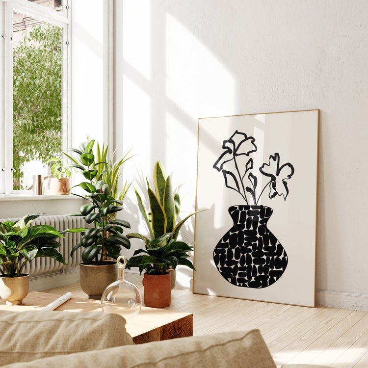 Monochrome Vase Print