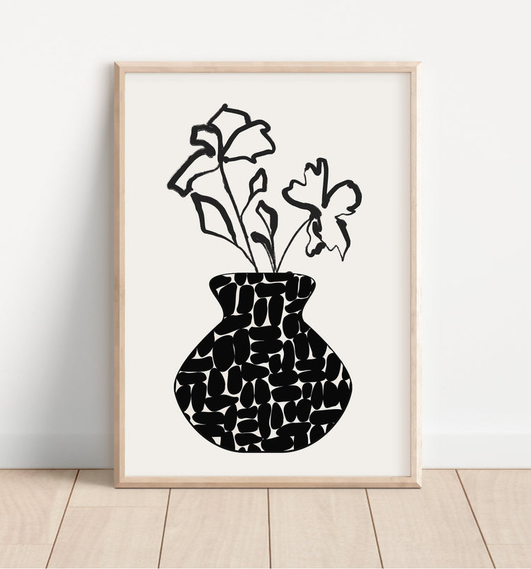 Monochrome Vase Print