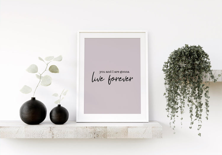 Music Print- Live Forever- Oasis