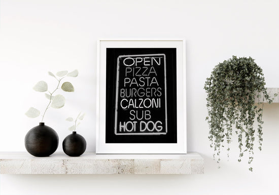 Neon NYC Street Food Kitchen Art Print