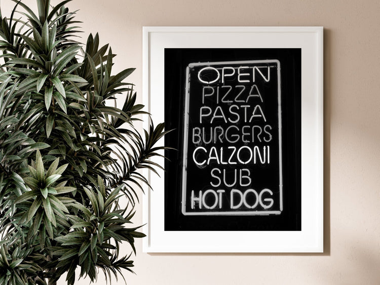 Neon NYC Street Food Kitchen Art Print